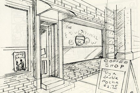 Digital Cafe Concept Sketches