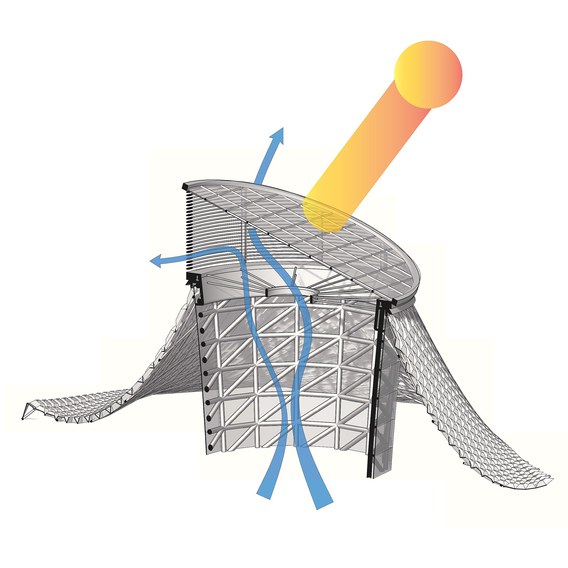 Tower Solar Chimney Effect Diagram RYAN CRAMER